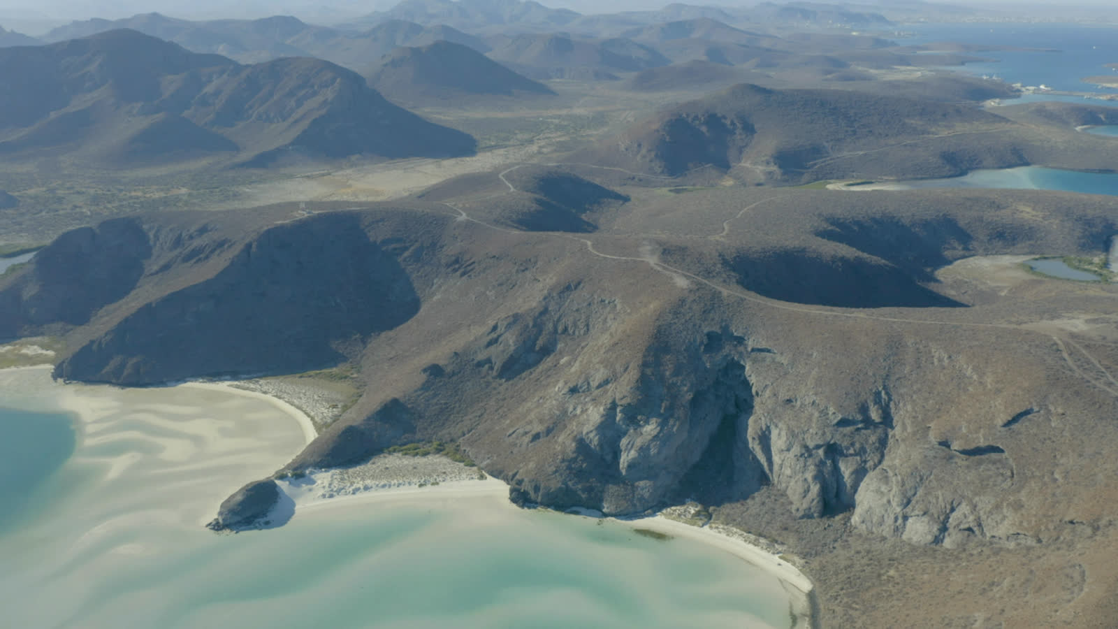 The coastline at dusk from above the ridge